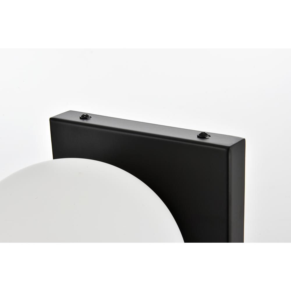 Jaylin 1 light Black and frosted white Bath Sconce. Picture 5