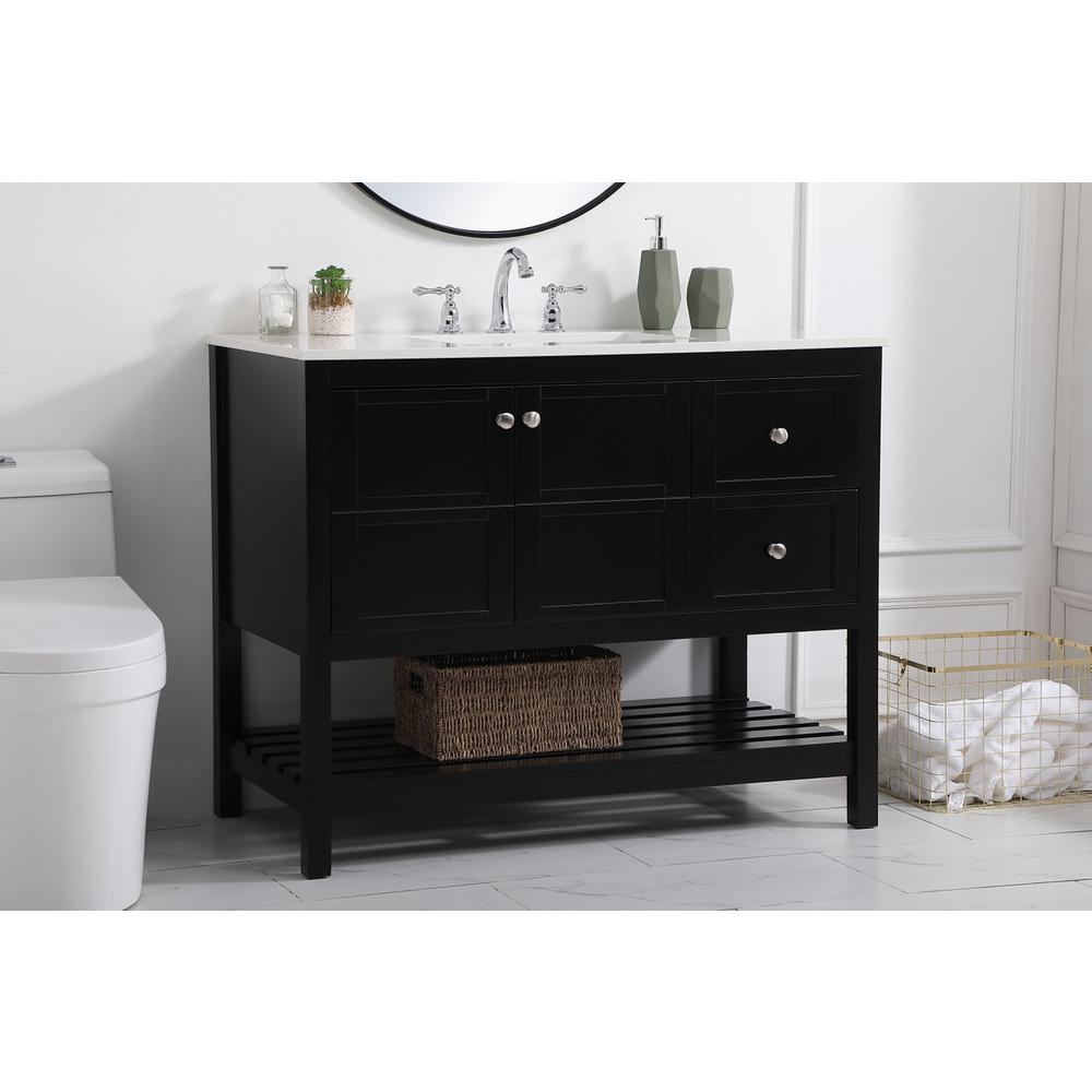 42 inch Single Bathroom Vanity in Black. Picture 2