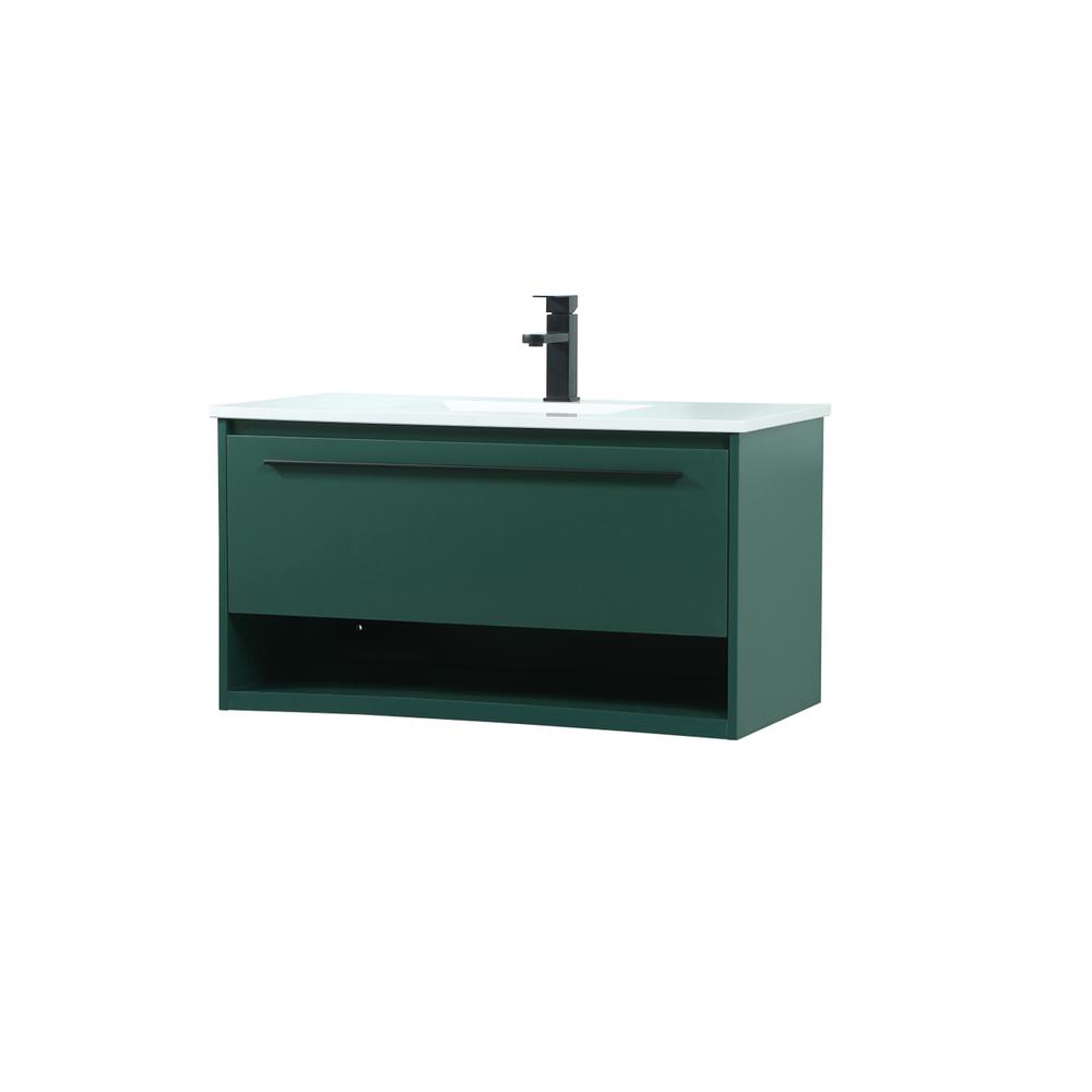 36 inch Single bathroom vanity in green. Picture 7