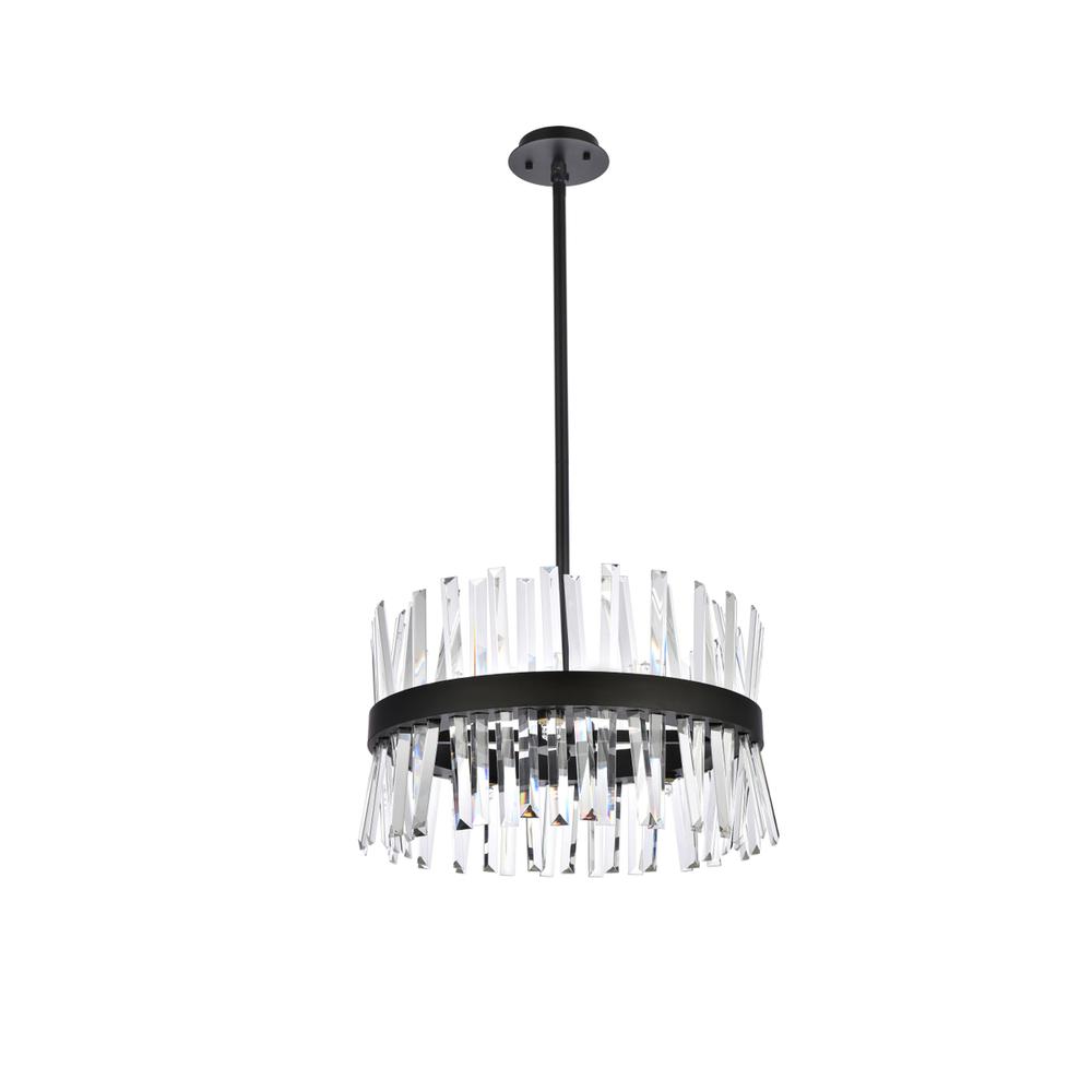 Serephina 20 inch crystal round pendant light in black. Picture 6