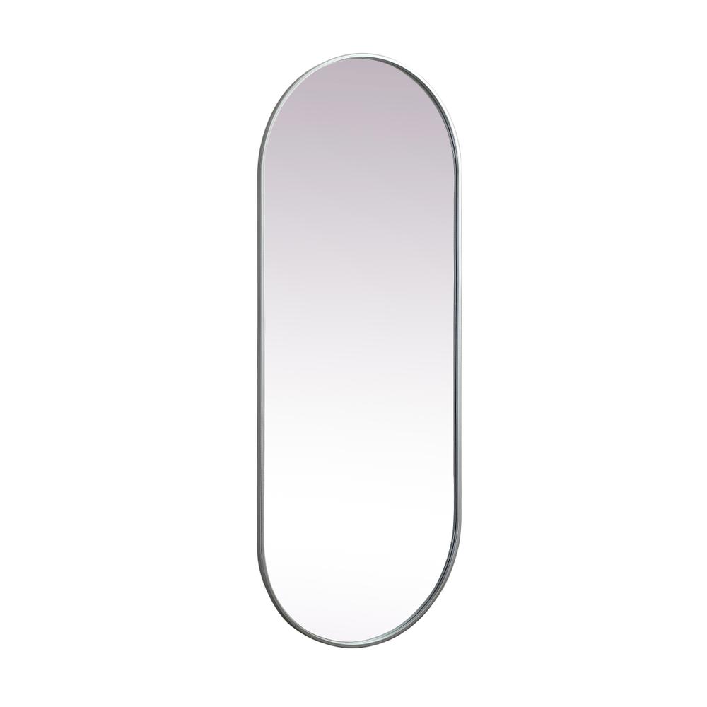 Metal Frame Oval Mirror 24x60 Inch in Silver. Picture 7
