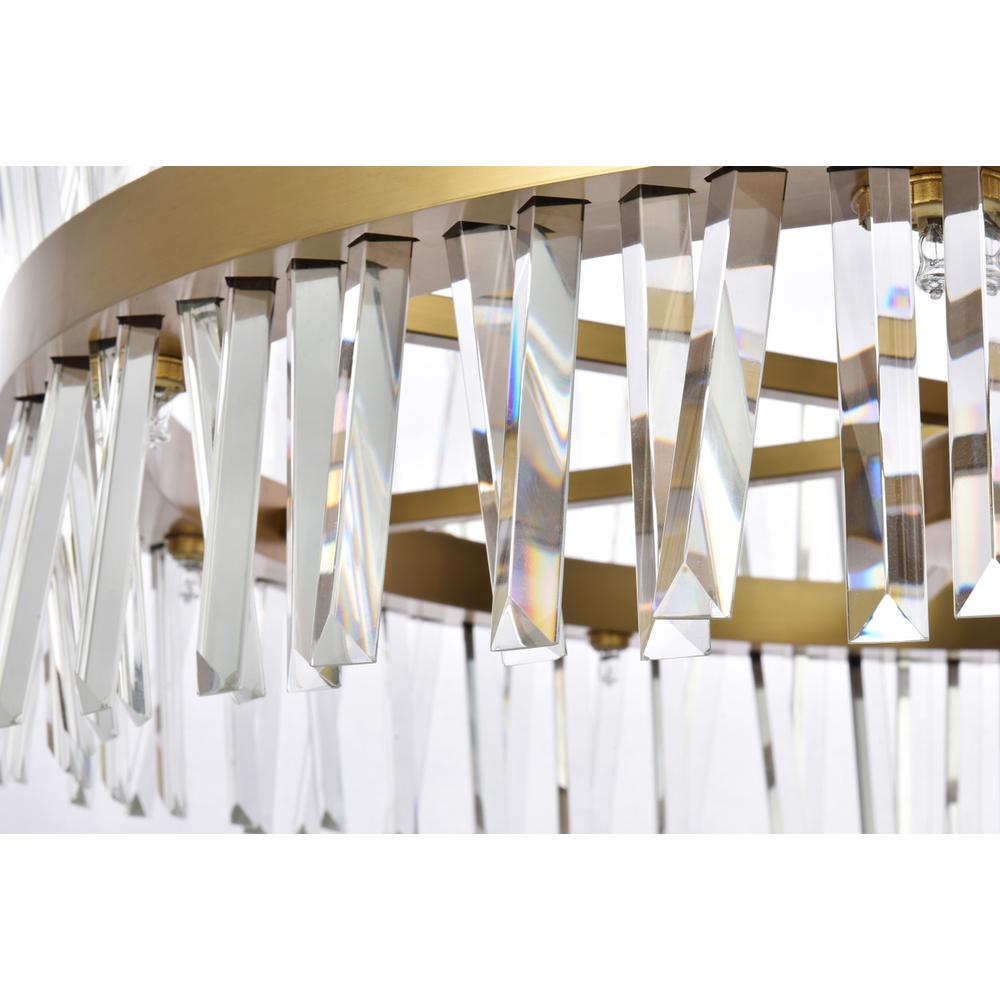 Serephina 36 inch crystal round chandelier light in satin gold. Picture 5