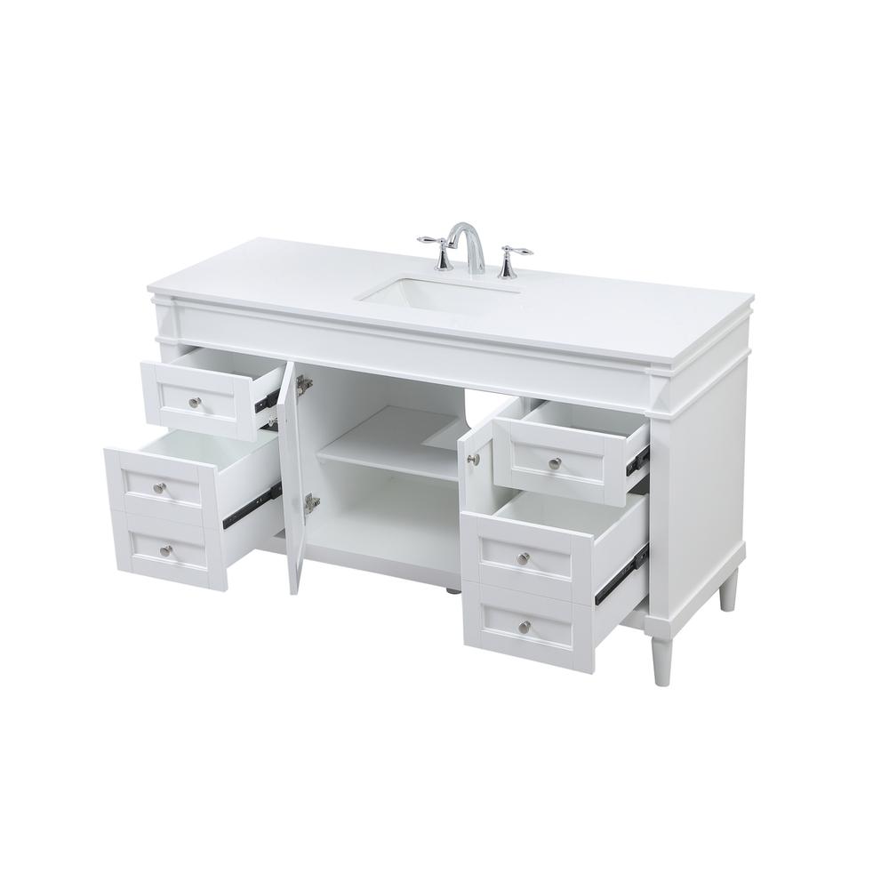 60 inch Single bathroom vanity in white. Picture 9