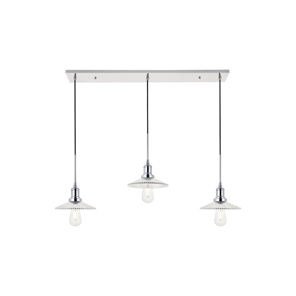 Waltz 3 Light Chrome Pendant. Picture 7