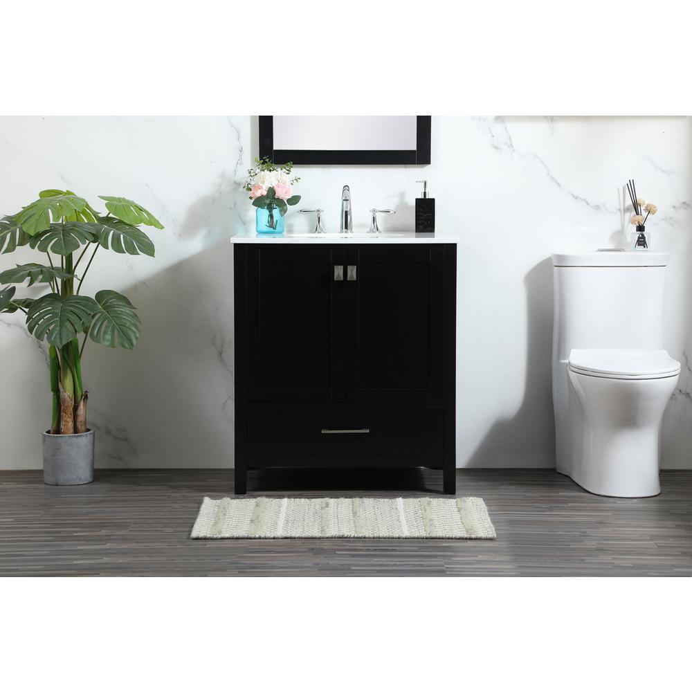 30 inch Single bathroom vanity in black. Picture 14