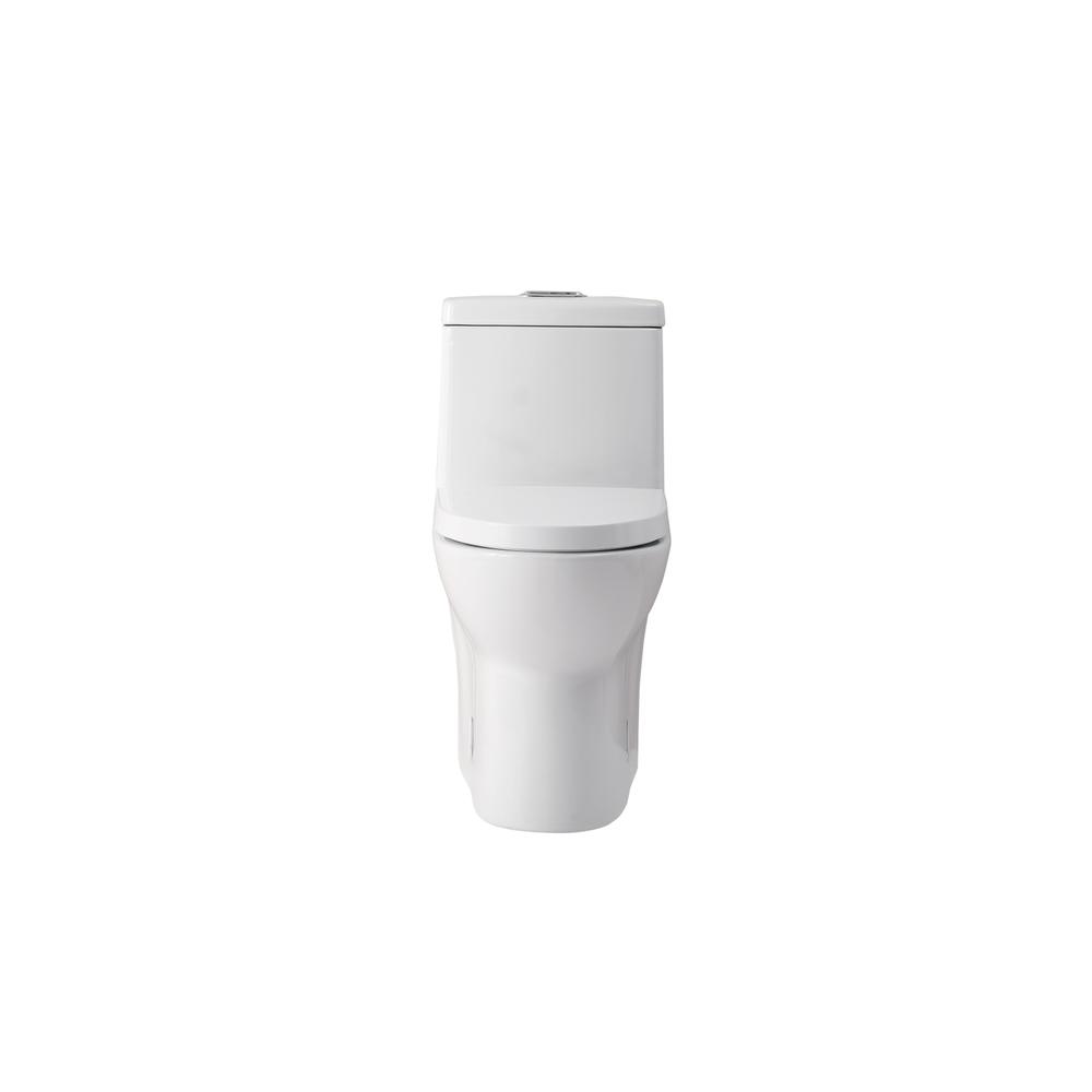 Winslet One-piece elongated Toilet 28x15x30 in White. Picture 1