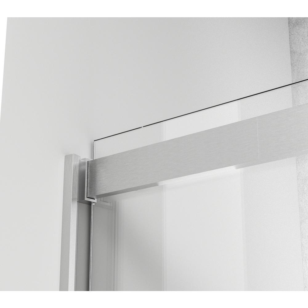 Semi-frameless shower door 48 x 76 Brushed Nickel. Picture 6