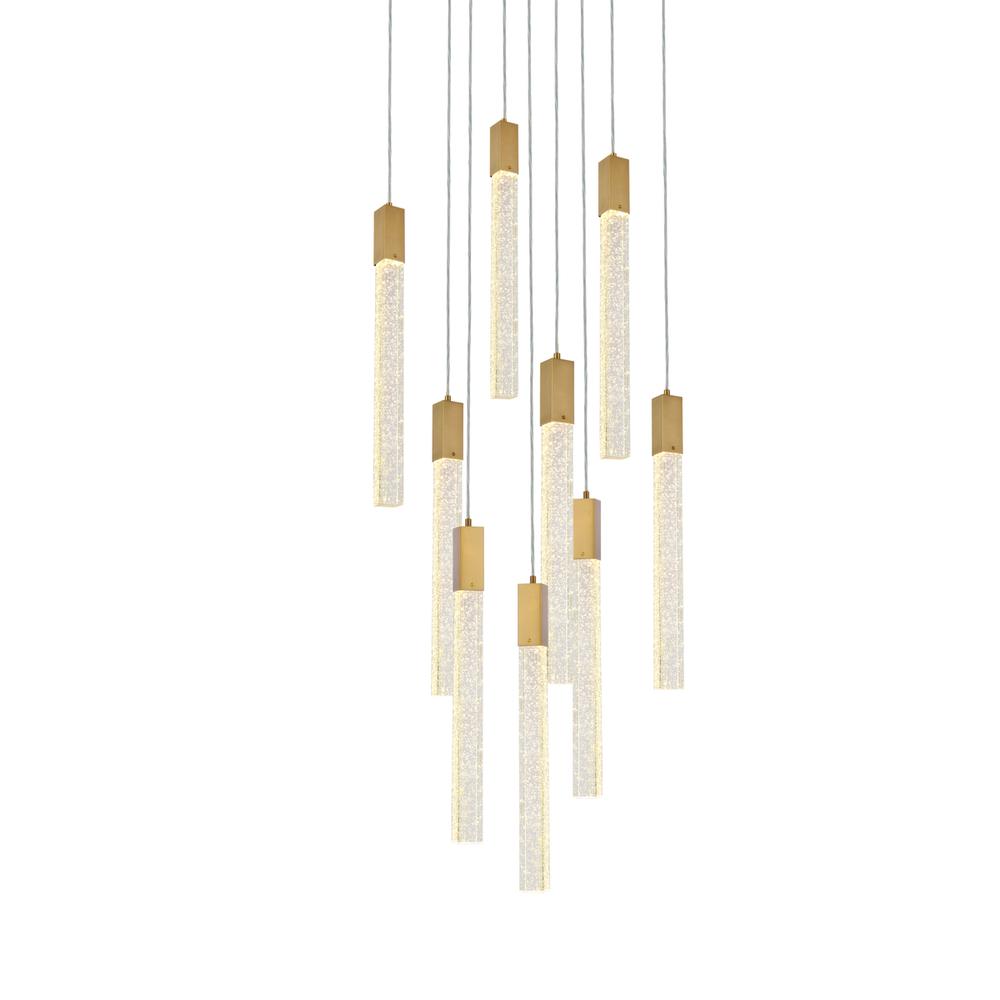 Weston 9 lights pendant in satin gold. Picture 2