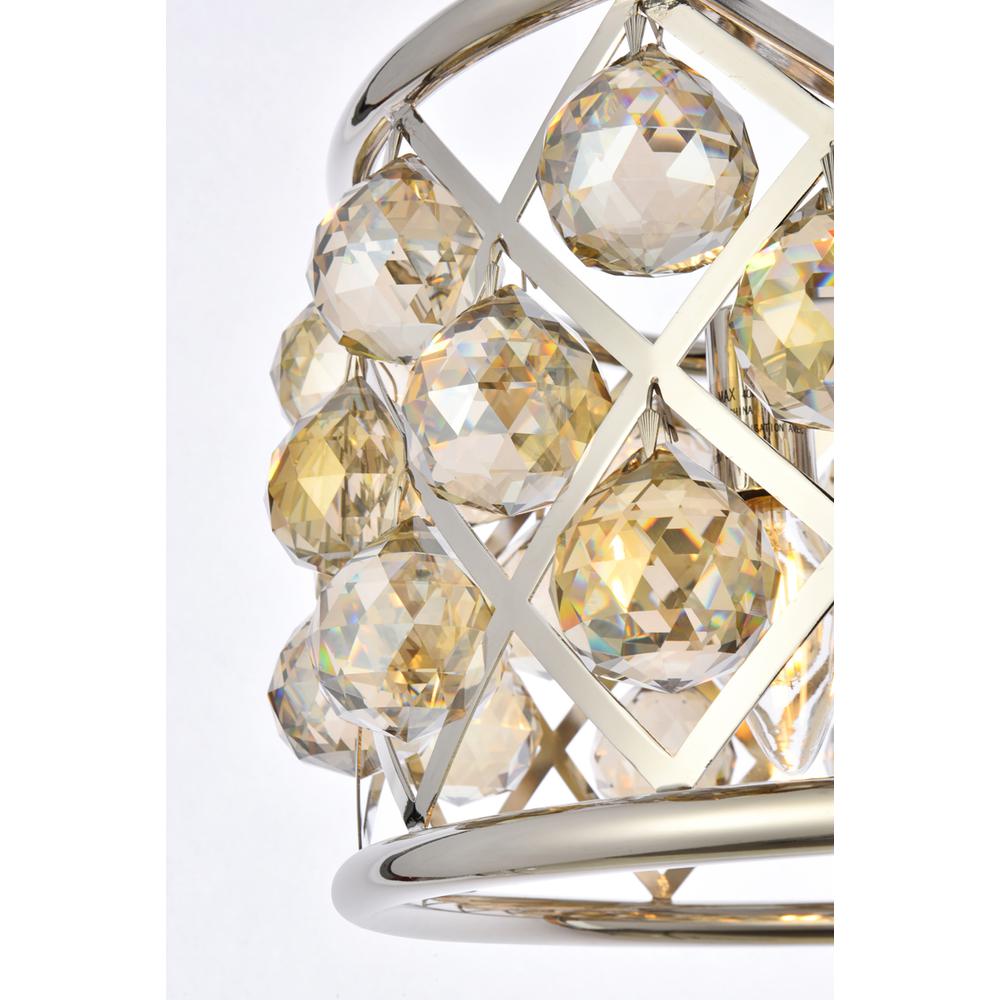 Madison 4 light polished Nickel Pendant Golden Teak (Smoky) Royal Cut Crystal. Picture 3