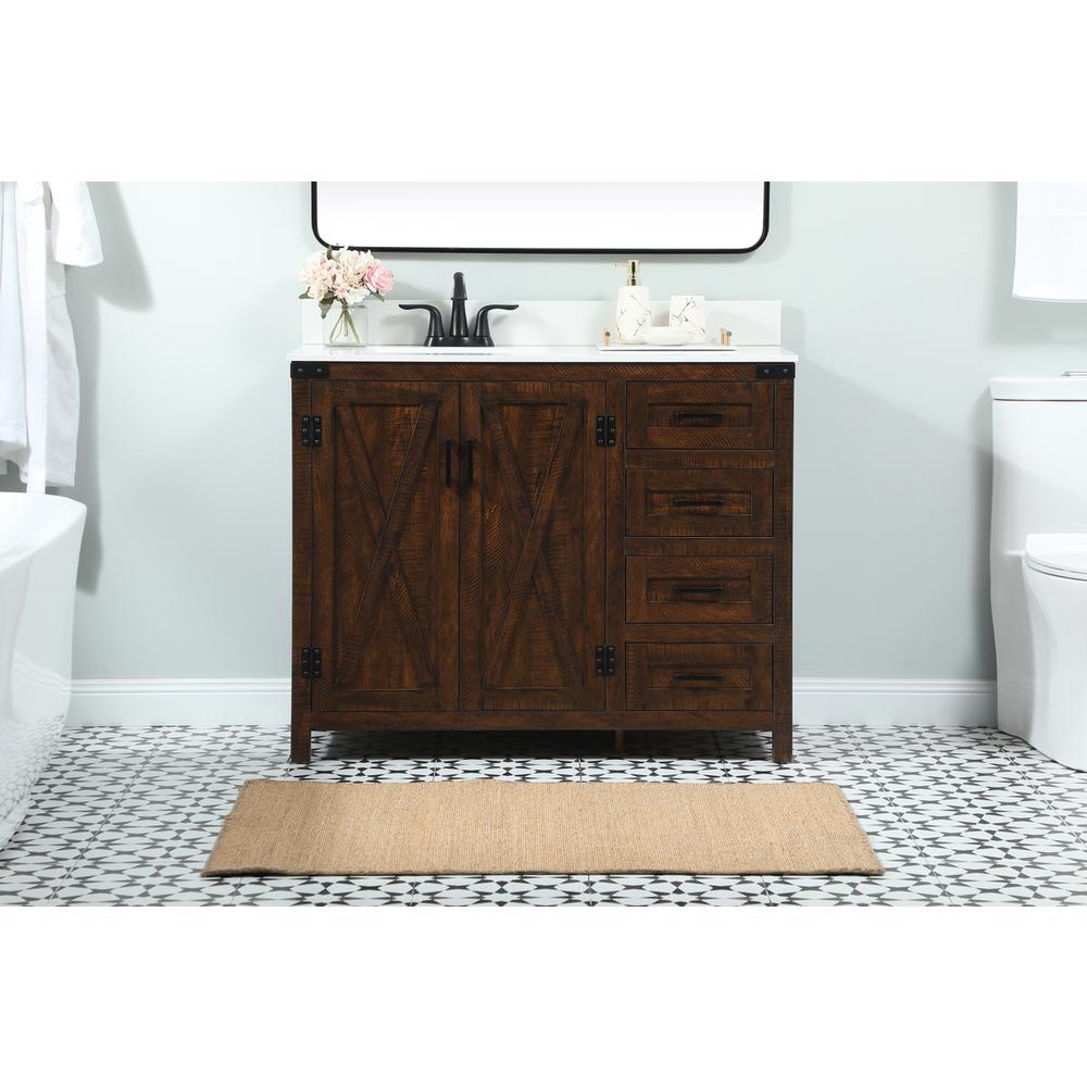 42 inch Single bathroom vanity in expresso with backsplash. Picture 14