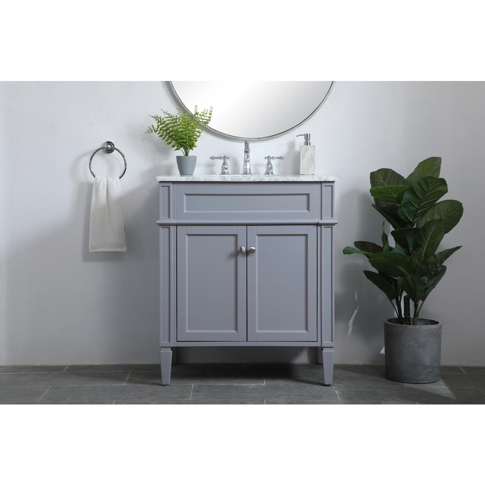 30 inch Single bathroom vanity in Grey. Picture 14