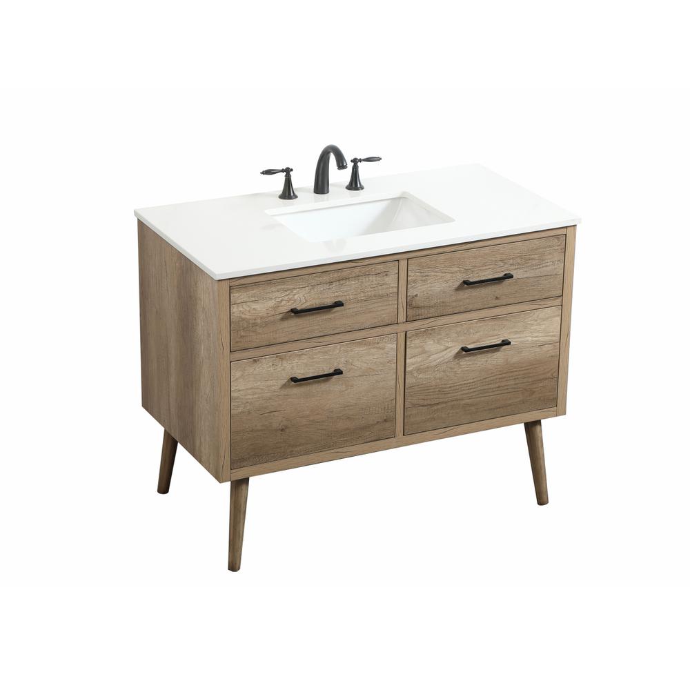 42 inch Single bathroom vanity in natural oak. Picture 8
