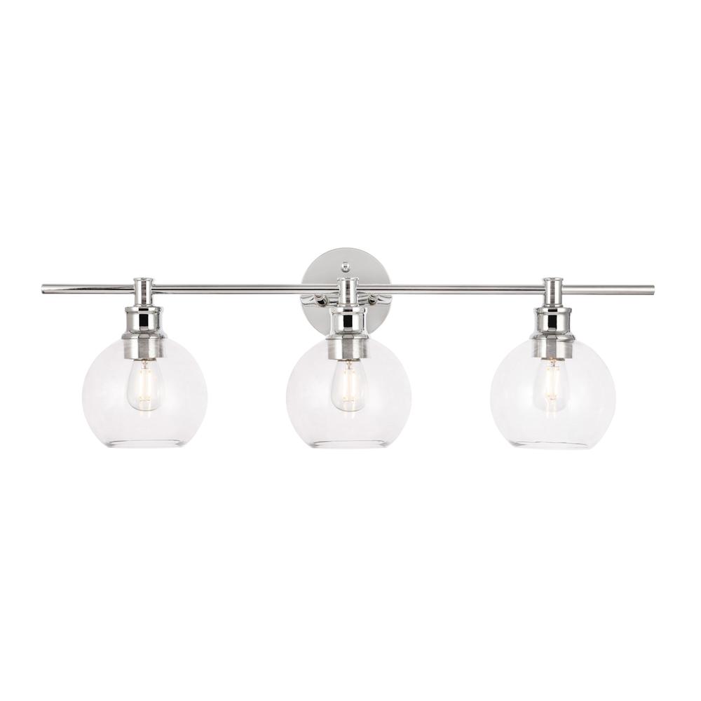 Collier 3 light Chrome and Clear glass Wall sconce. Picture 9
