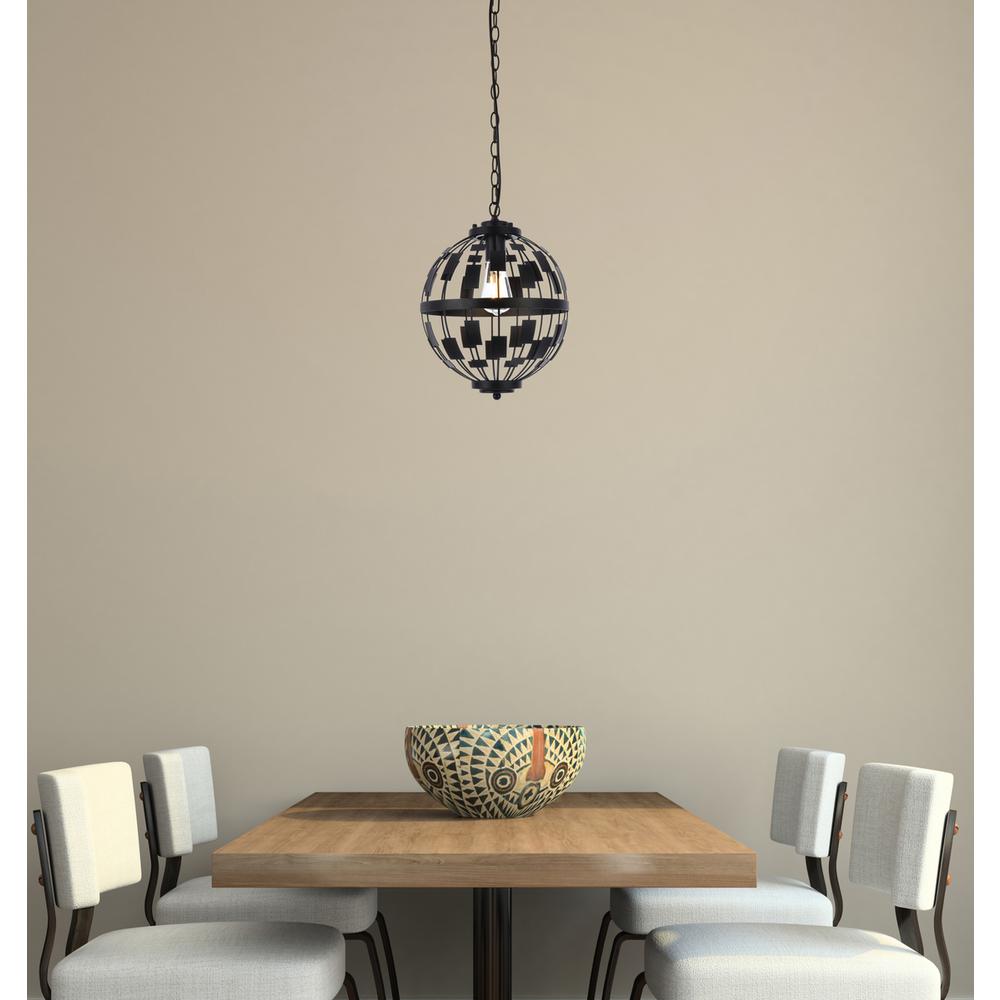 Levante 1 light pendant in black. Picture 7