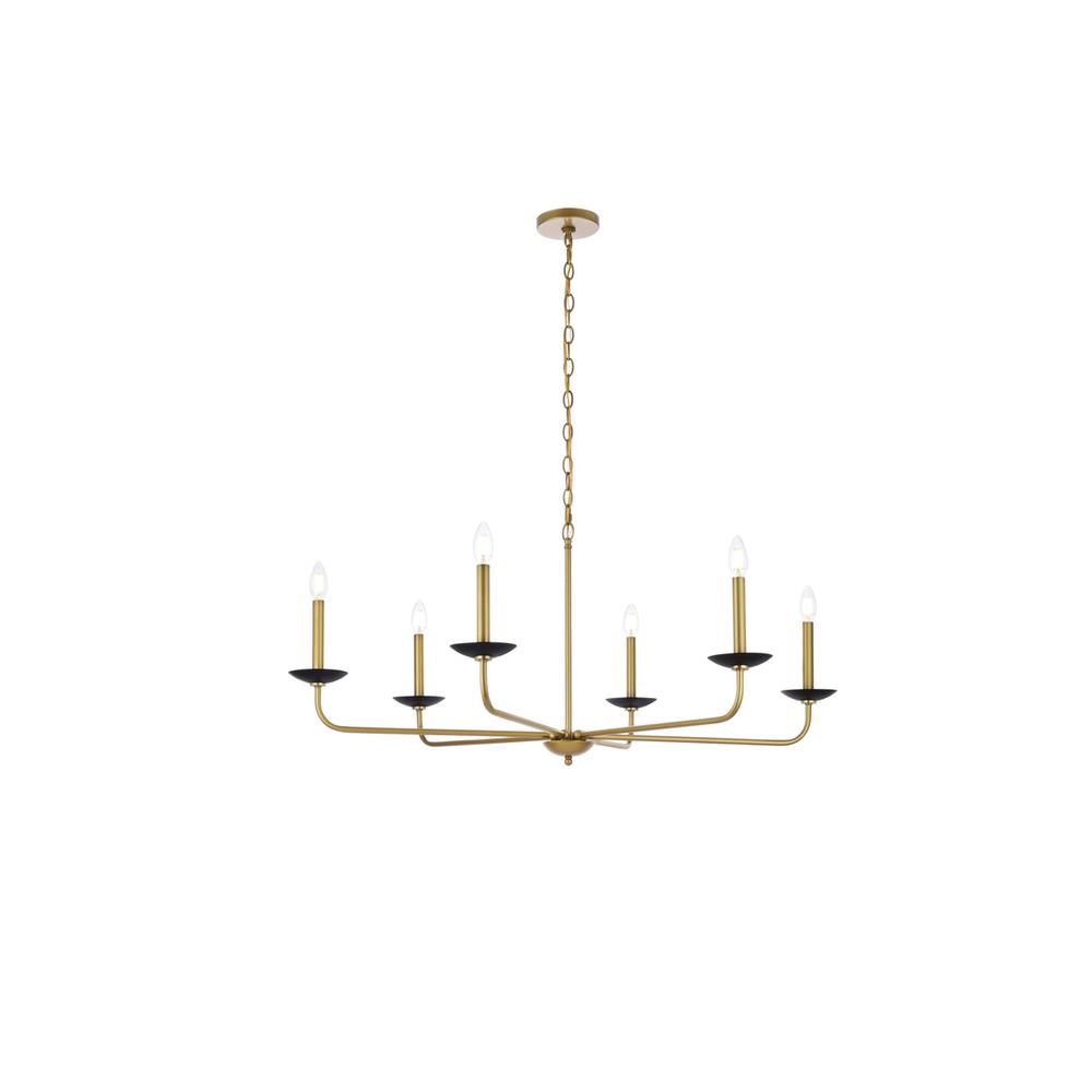 Cohen 42 inch pendant in black and brass. Picture 1