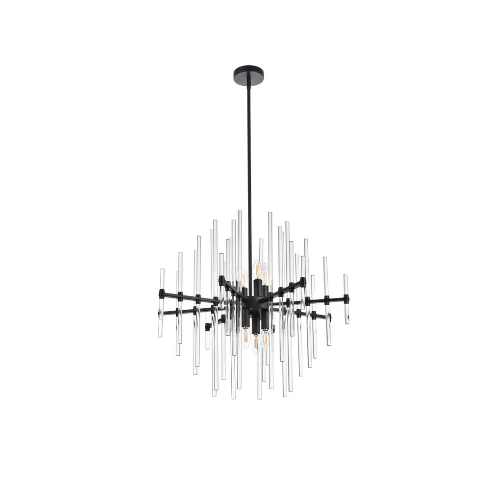 Sienna 27 inch crystal rod pendant in black. Picture 6