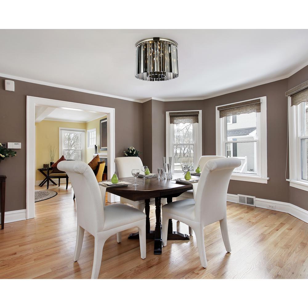Sydney 6 light polished nickel Flush Mount Silver Shade (Grey) Royal Cut Crystal. Picture 7