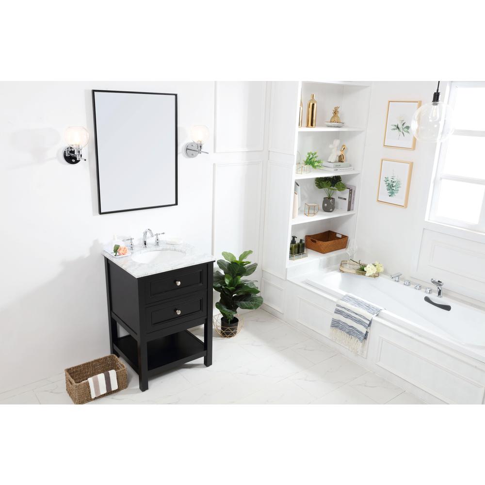24 in. Single bathroom vanity set in Black. Picture 9