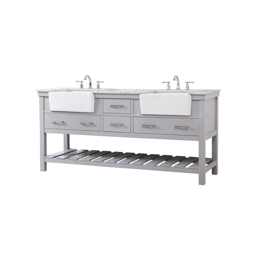 72 inch double bathroom vanity in grey. Picture 7