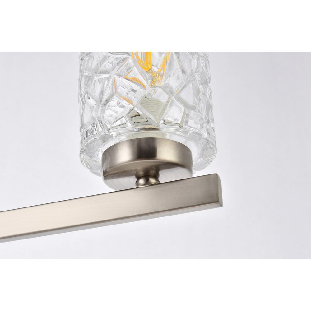 Cassie 5 lights bath sconce in satin nickel with clear shade. Picture 5