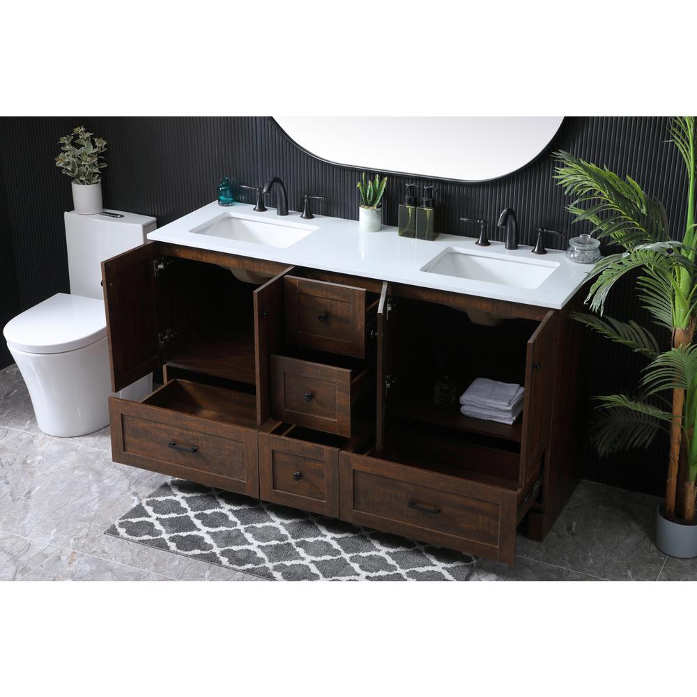 60 Inch Double Bathroom Vanity In Expresso. Picture 3