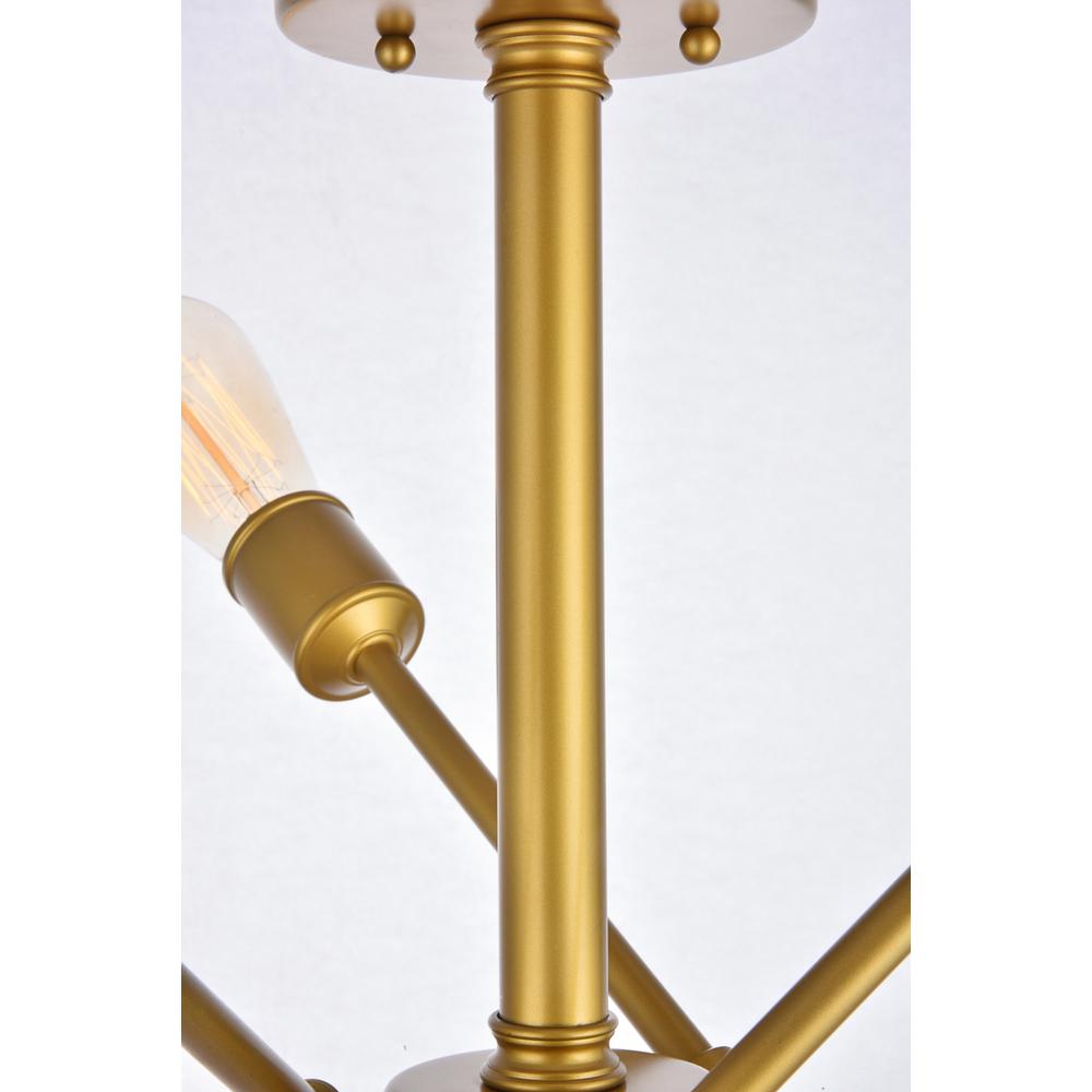 Axel 6 Lights Brass Flush Mount. Picture 7
