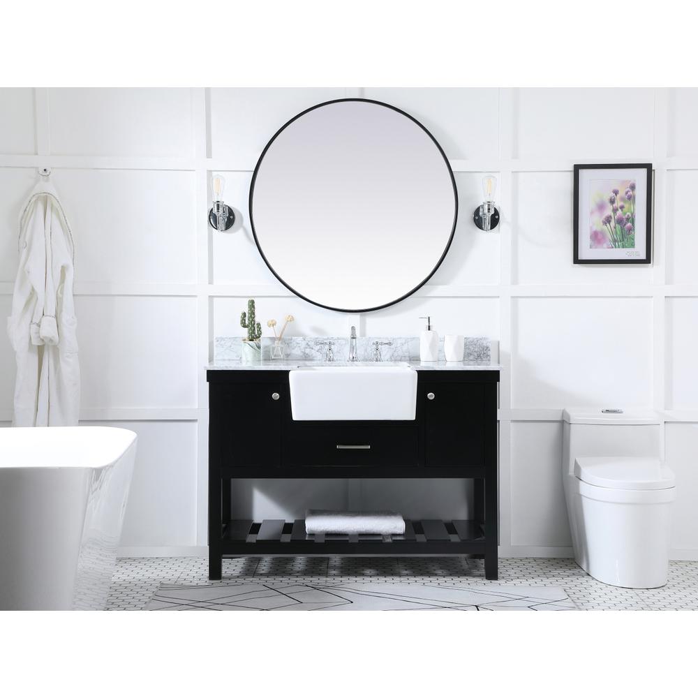 48 inch Single bathroom vanity in black with backsplash. Picture 4
