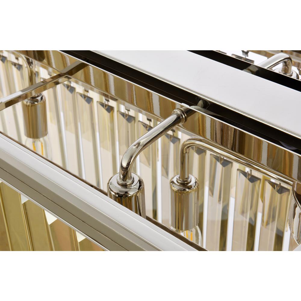 Sydney 12 light polished nickel Chandelier Golden Teak (Smoky) Royal Cut Crystal. Picture 4