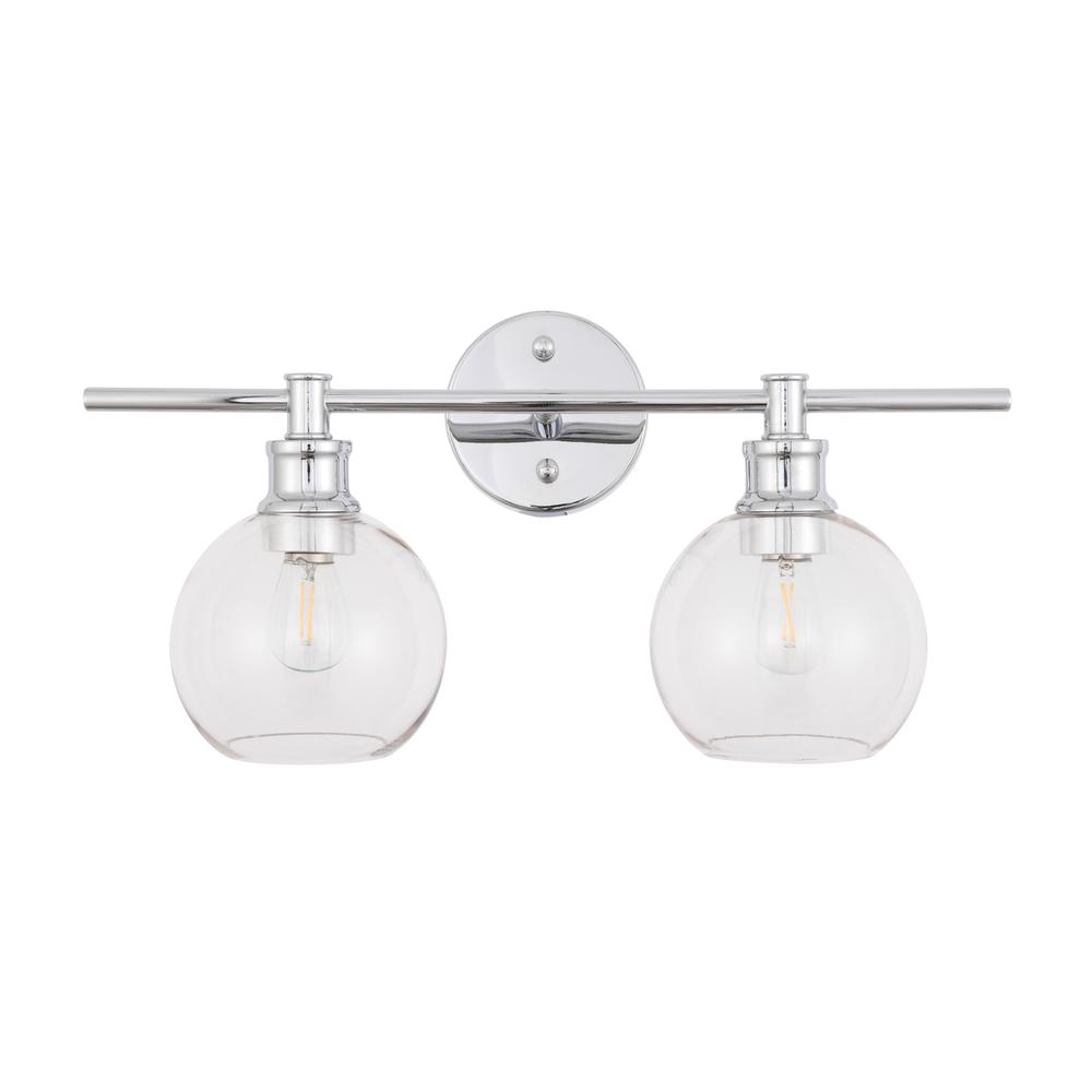 Collier 2 light Chrome and Clear glass Wall sconce. Picture 10