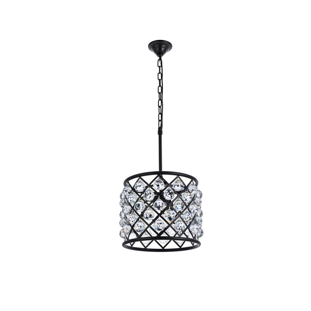 Madison 4 light Matte Black Pendant Clear Royal Cut Crystal. Picture 6