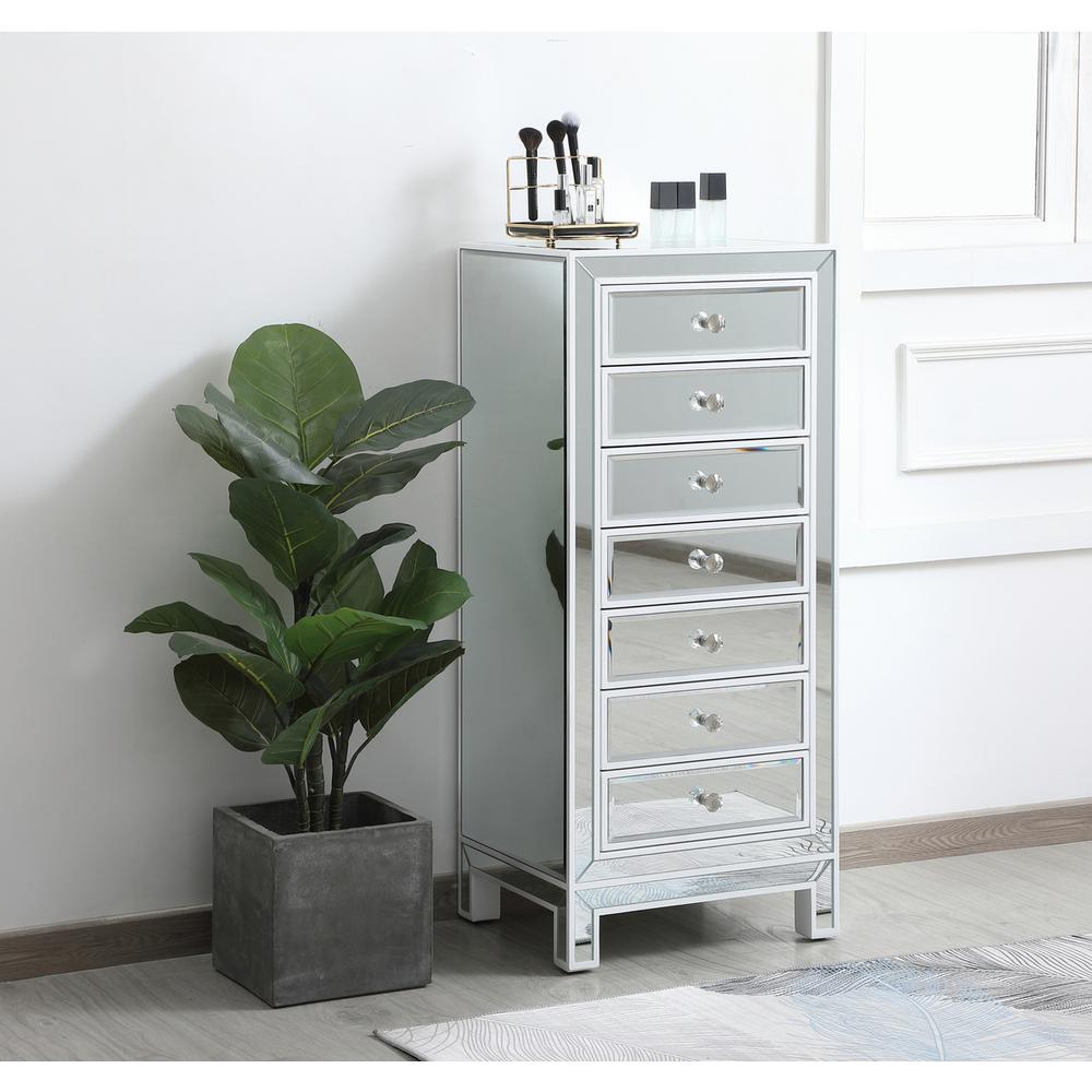 18 inch mirrored lingere chest in white. Picture 2