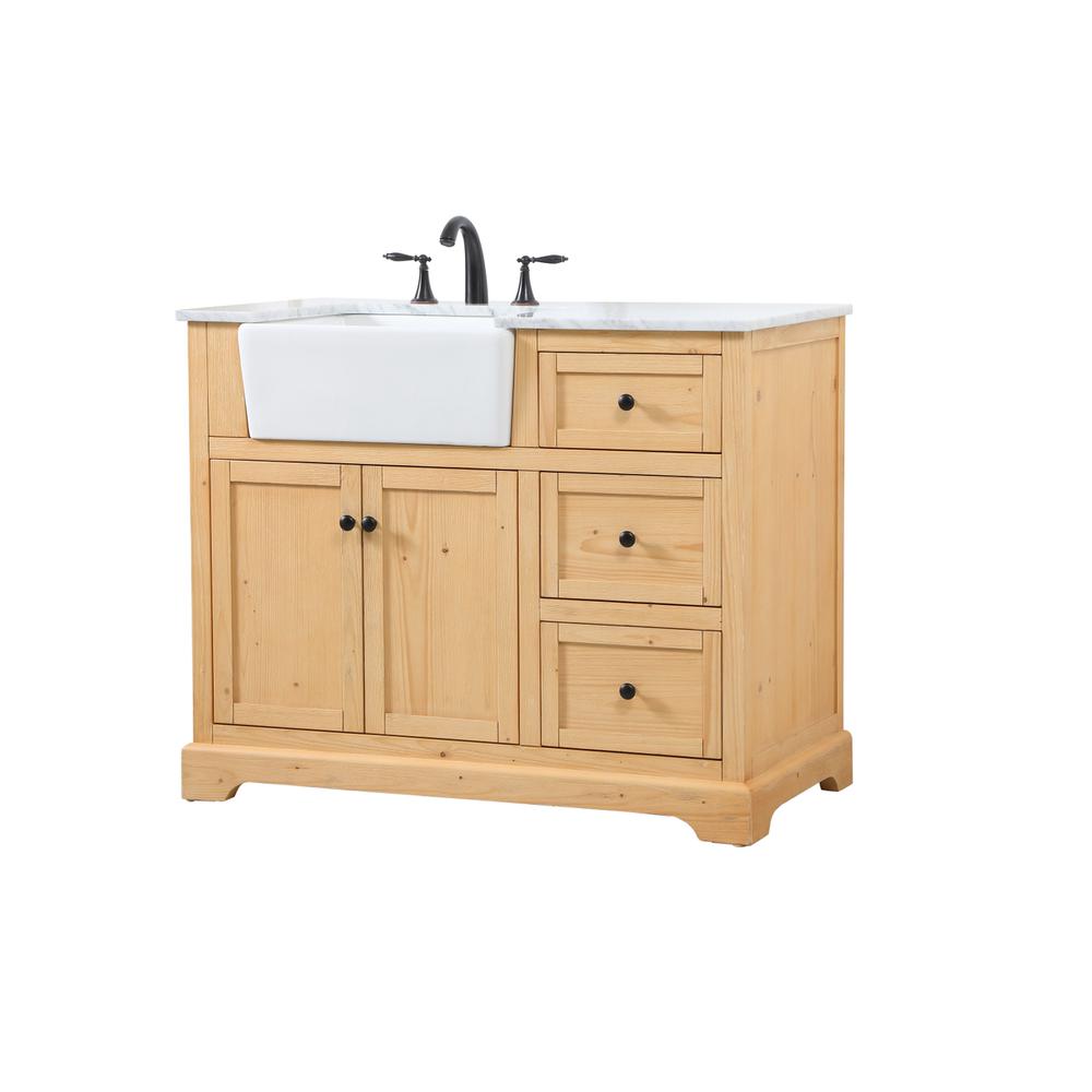 42 inch Single bathroom vanity in natural wood. Picture 7
