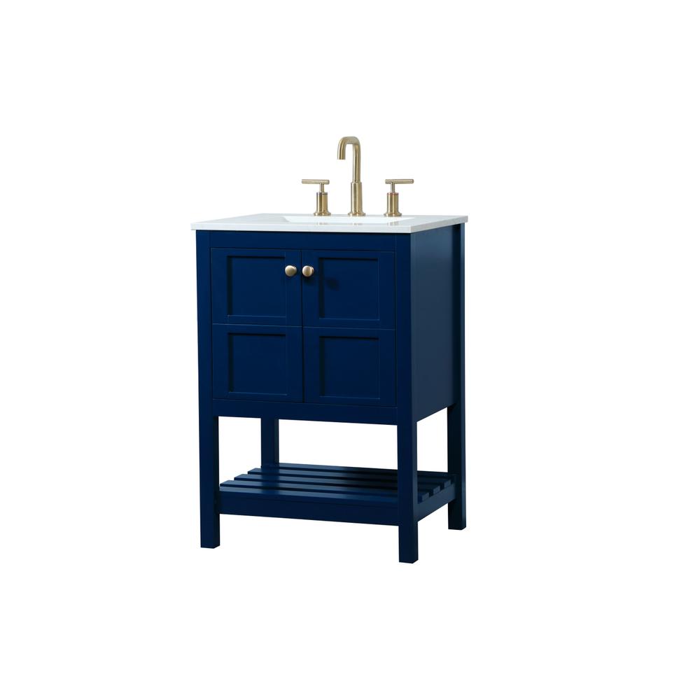 24 inch Single bathroom vanity in blue. Picture 7