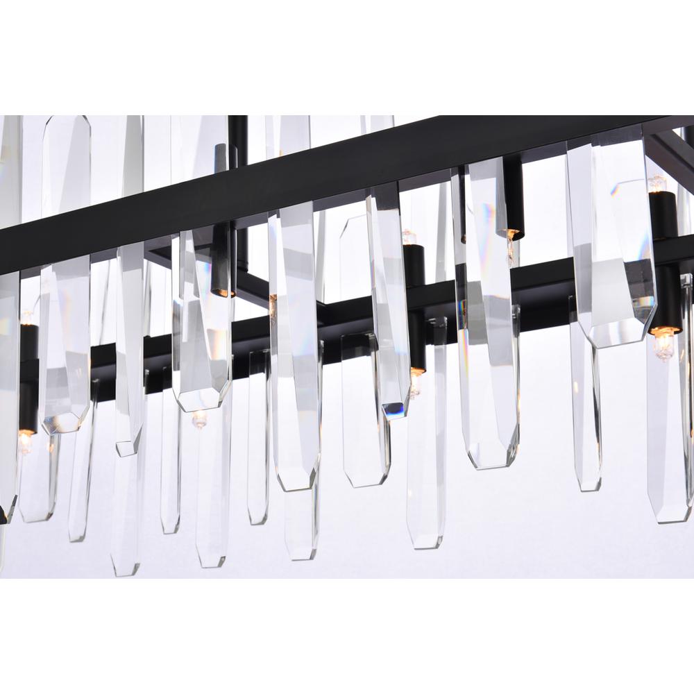 Serena 42 inch crystal rectangle chandelier in black. Picture 3