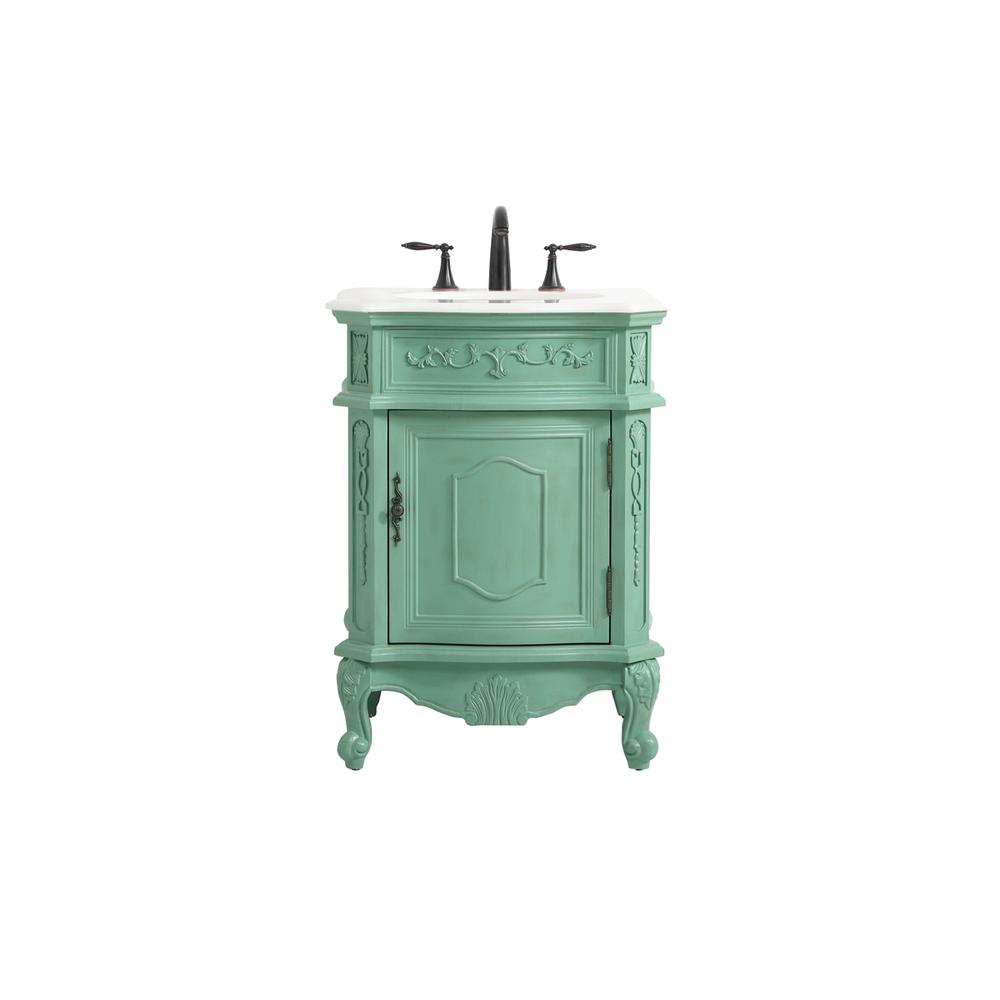 24 inch Single Bathroom vanity in vintage mint. Picture 1