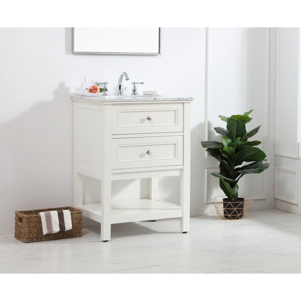 24 in. Single bathroom vanity set in White. Picture 2