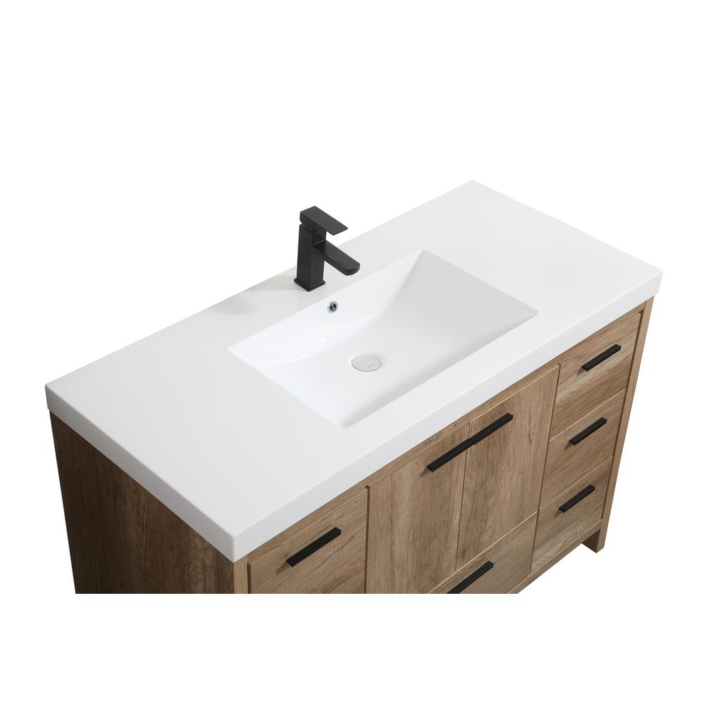 48 inch Single bathroom vanity in natural oak. Picture 10