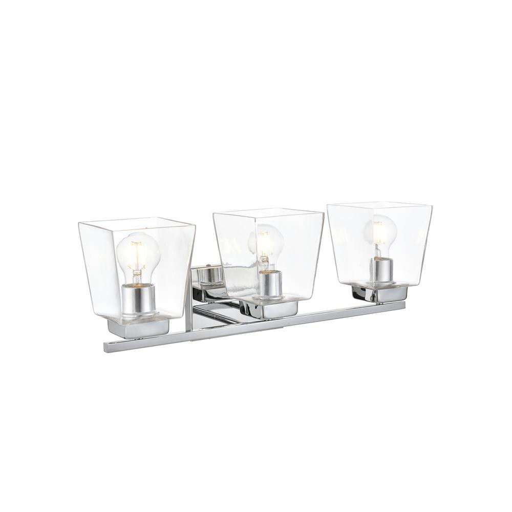 Merrick 3 light Chrome and Clear Bath Sconce. Picture 3