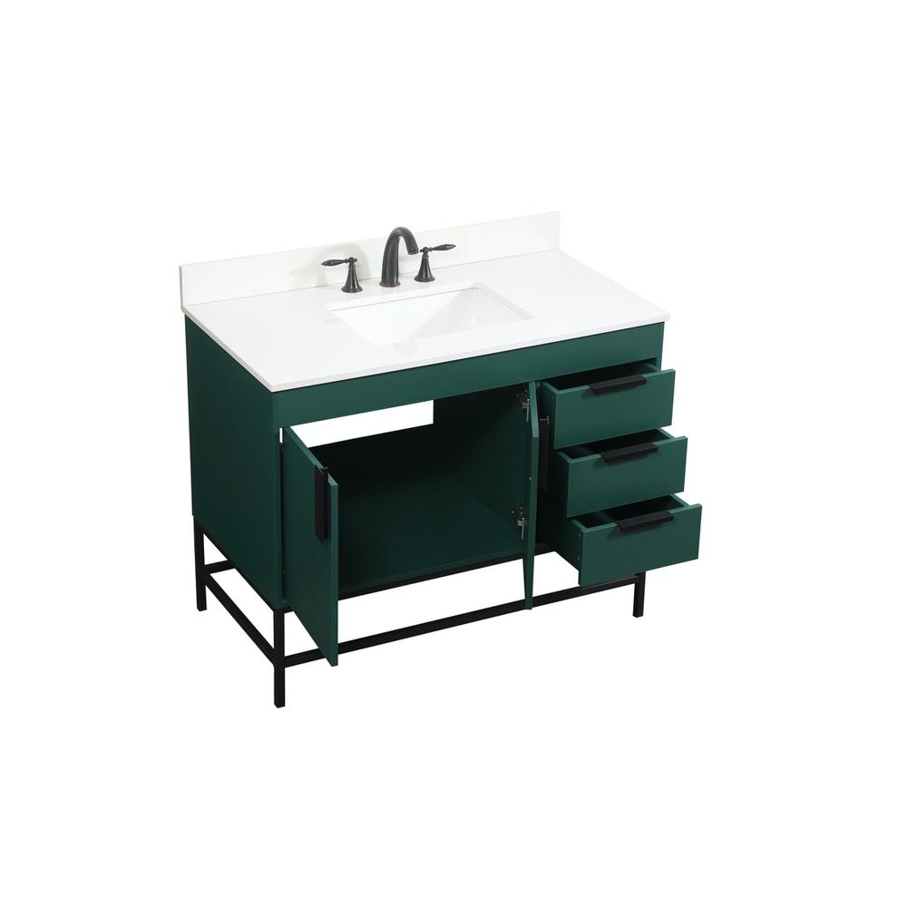 42 inch Single bathroom vanity in green with backsplash. Picture 9
