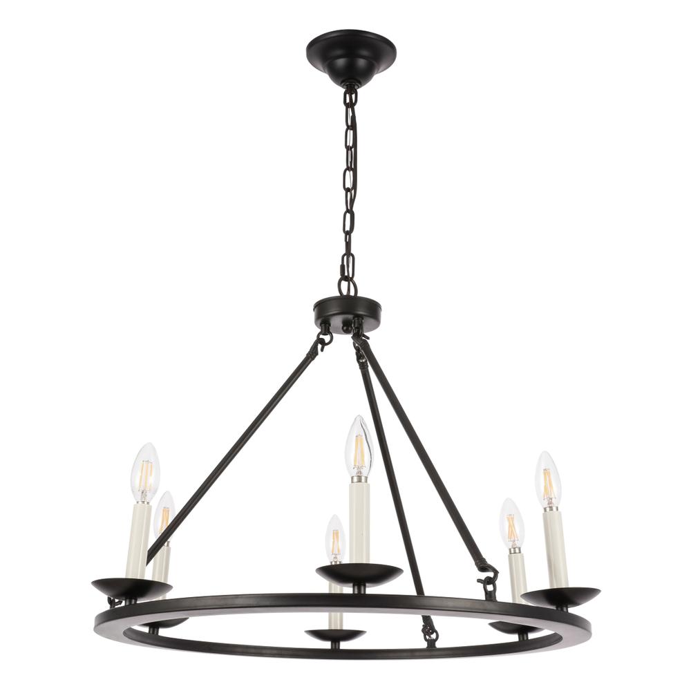 Maine 6 light Black chandelier. Picture 8