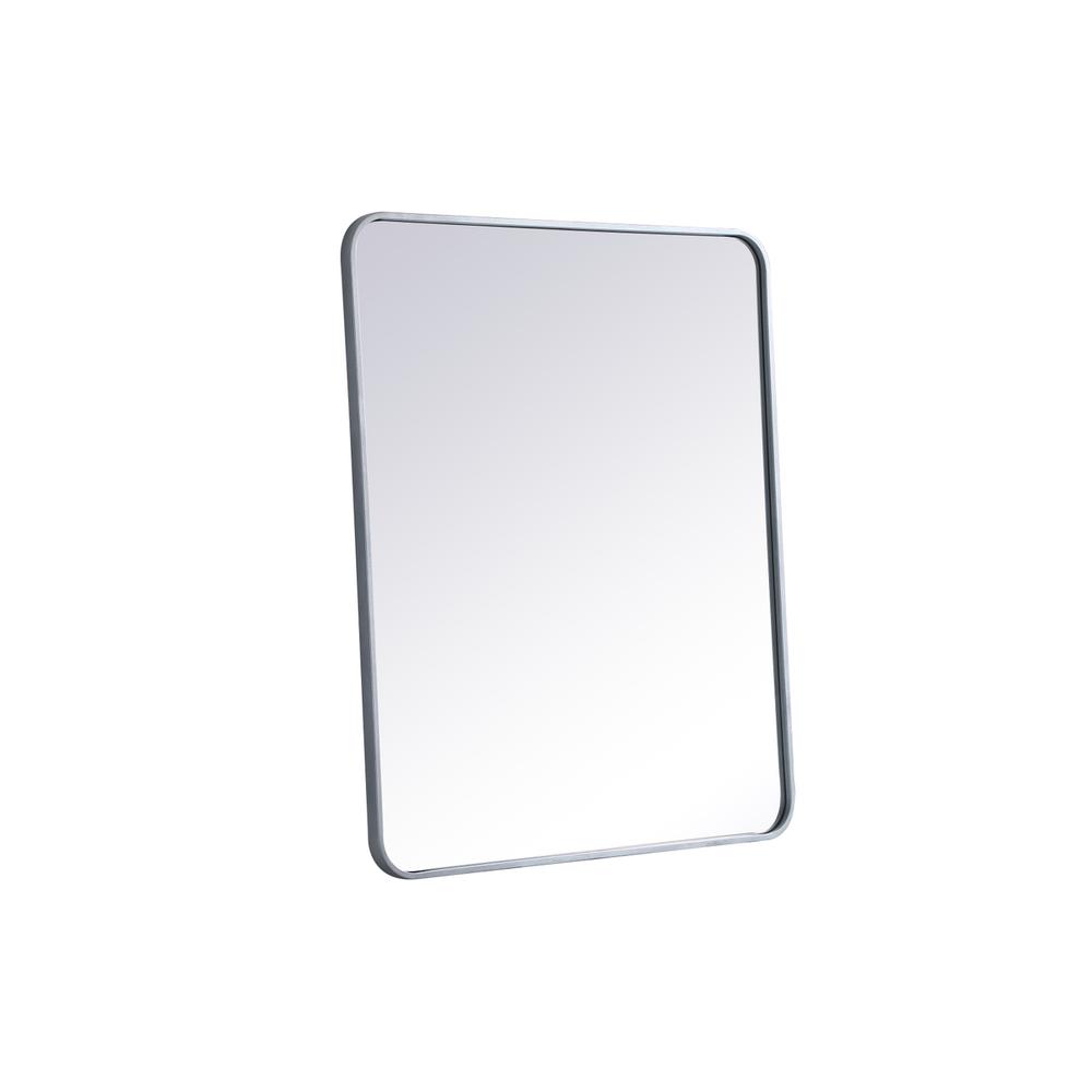 Soft corner metal rectangular mirror 30x36 inch in Silver. Picture 7