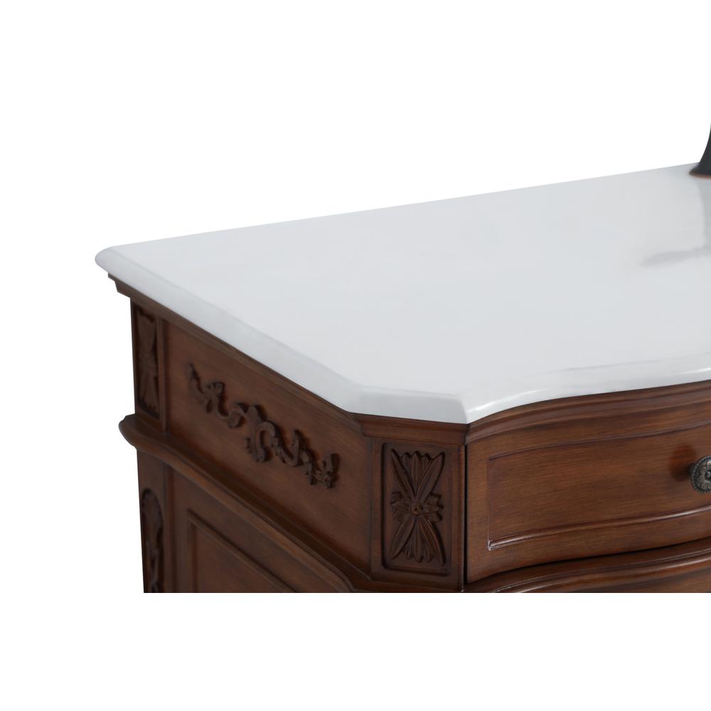 60 inch Single Bathroom vanity in Teak with ivory white engineered marble. Picture 11