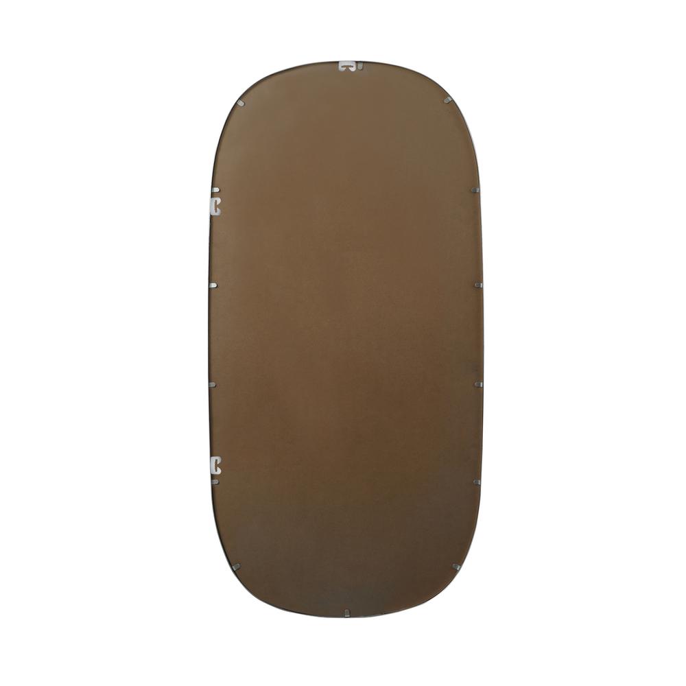 Metal Frame Oval Mirror 30x60 Inch in Silver. Picture 10