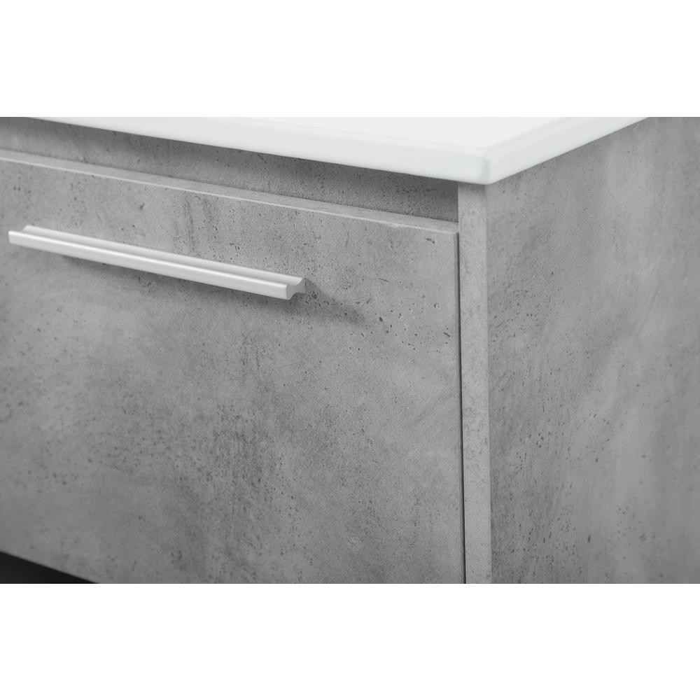 48 inch  Single Bathroom Floating Vanity in Concrete Grey. Picture 5