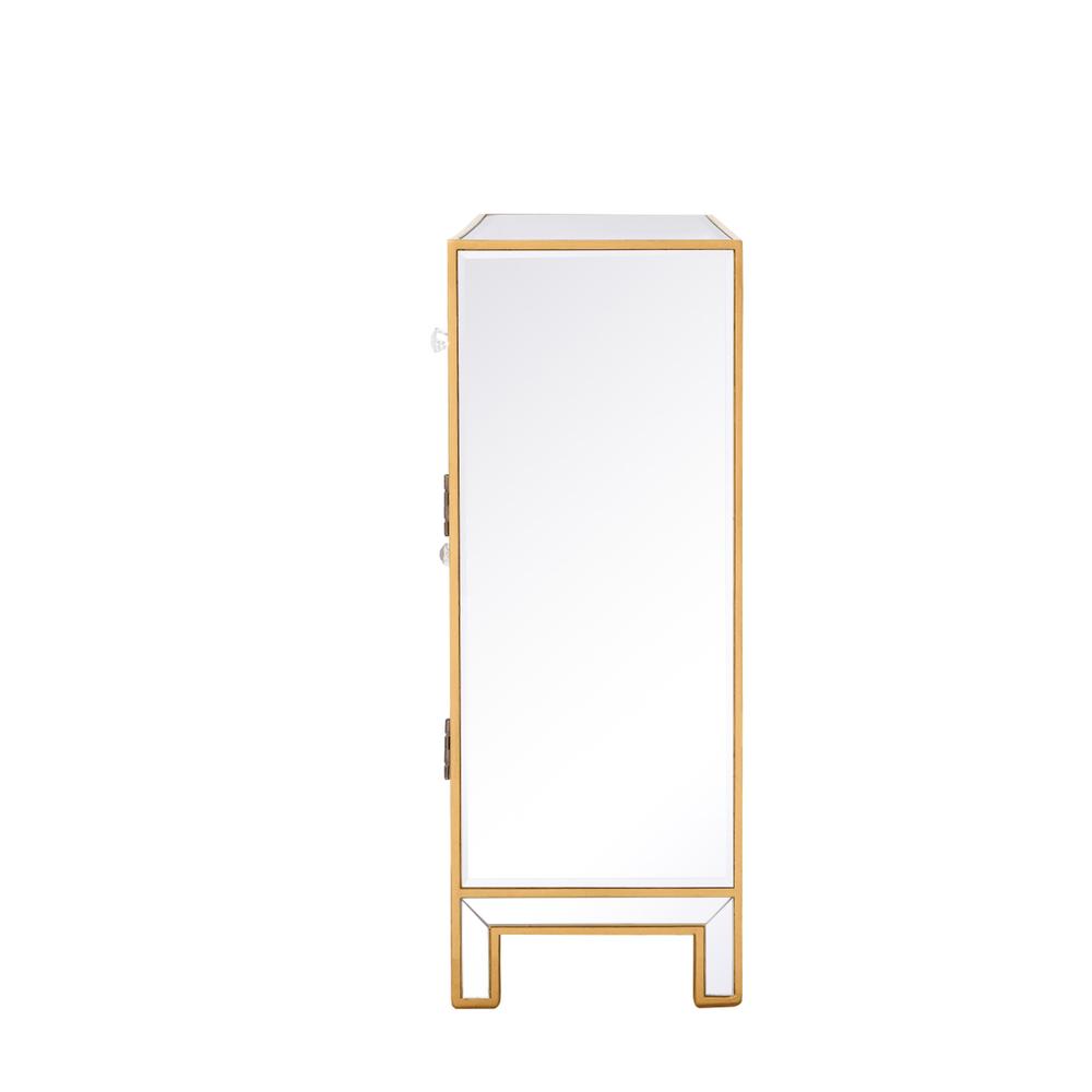 End table 2 drawers 2 doors 38in. W x 12in. D x 32in. H in gold. Picture 8