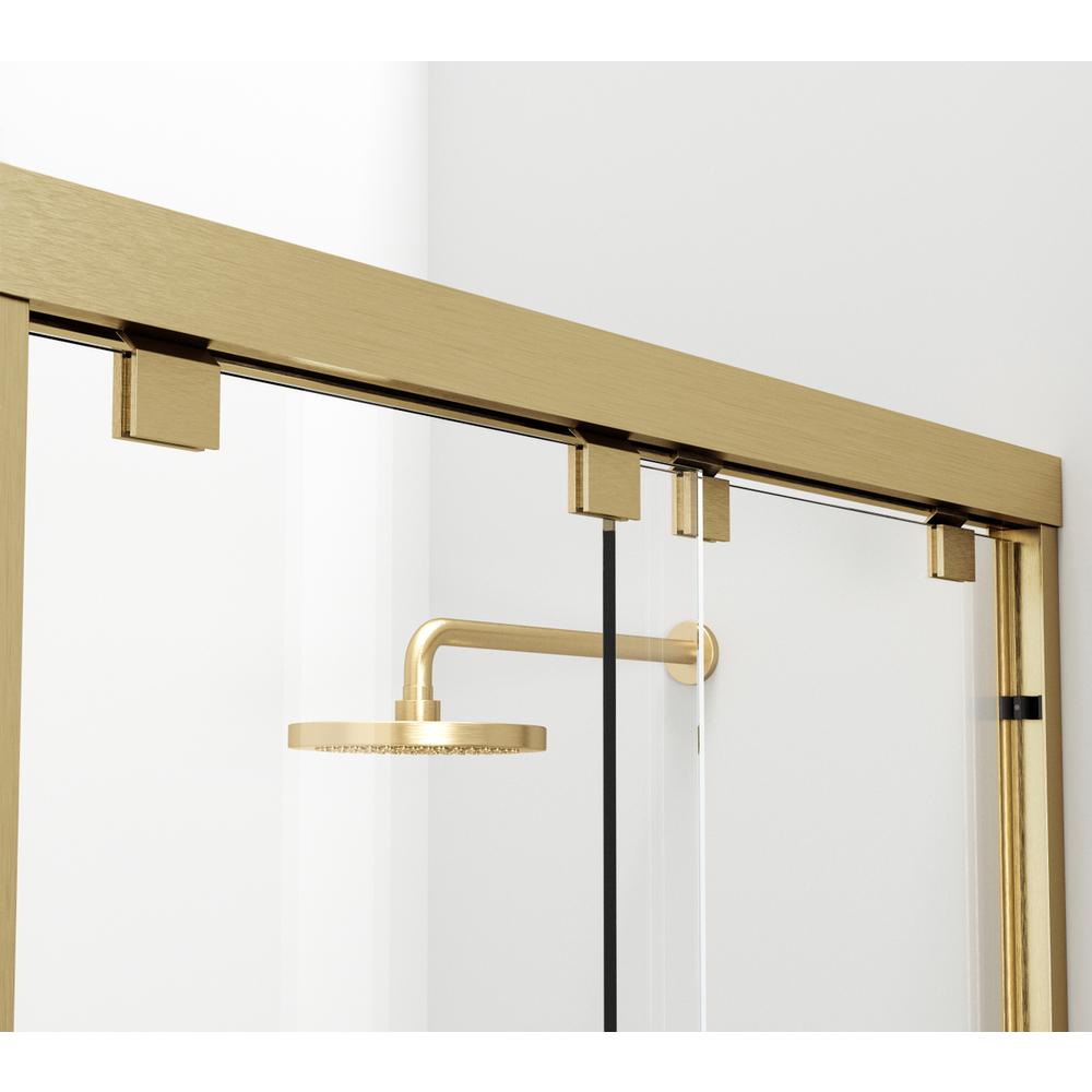 Semi-frameless shower door 60 x 76 Brushed Gold. Picture 5