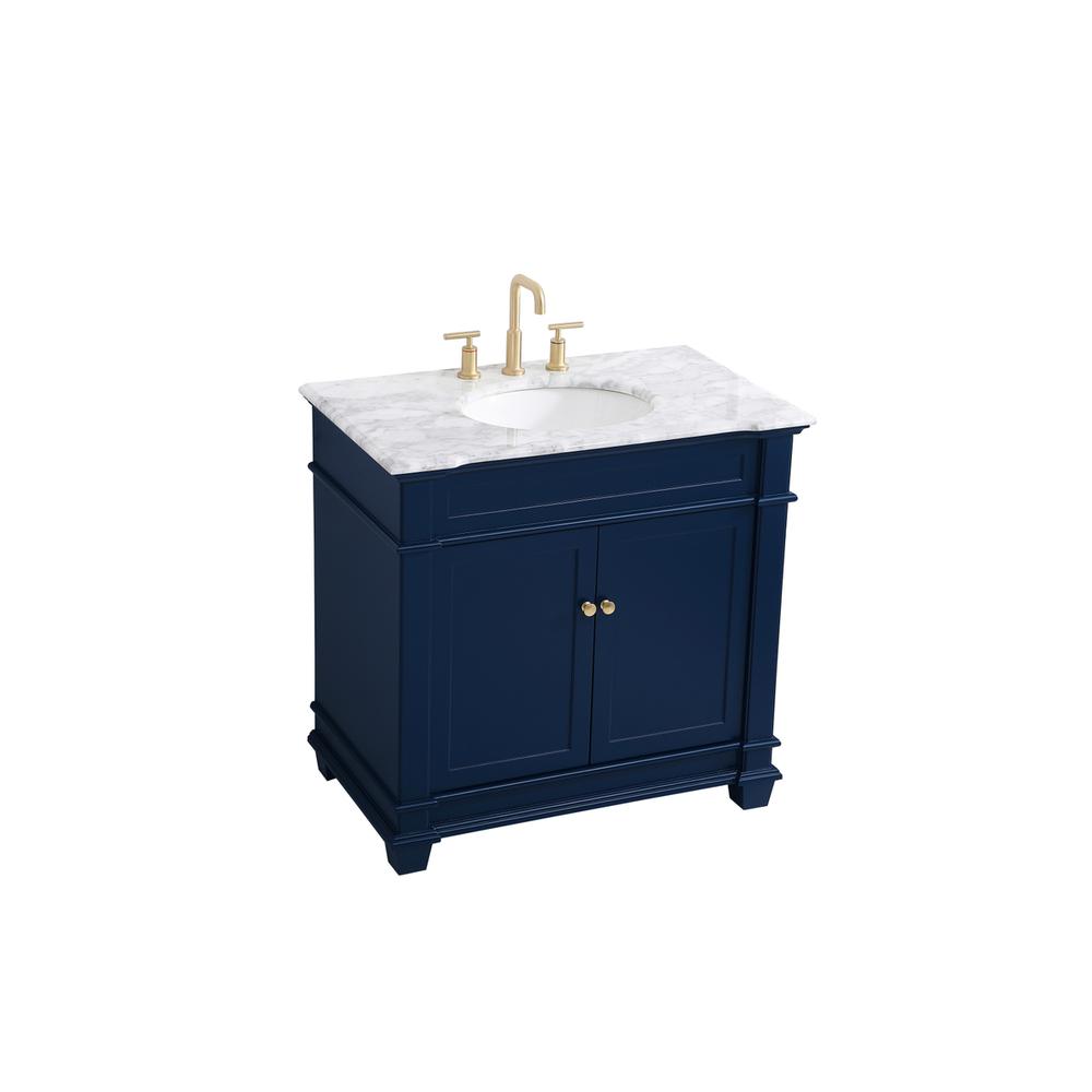 36 inch Single Bathroom Vanity set in Blue. Picture 8