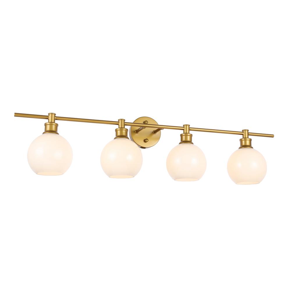 Collier 4 light Brass and Frosted white glass Wall sconce. Picture 11