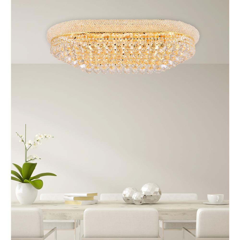 Primo 18 light Gold Flush Mount Clear Royal Cut Crystal. Picture 7