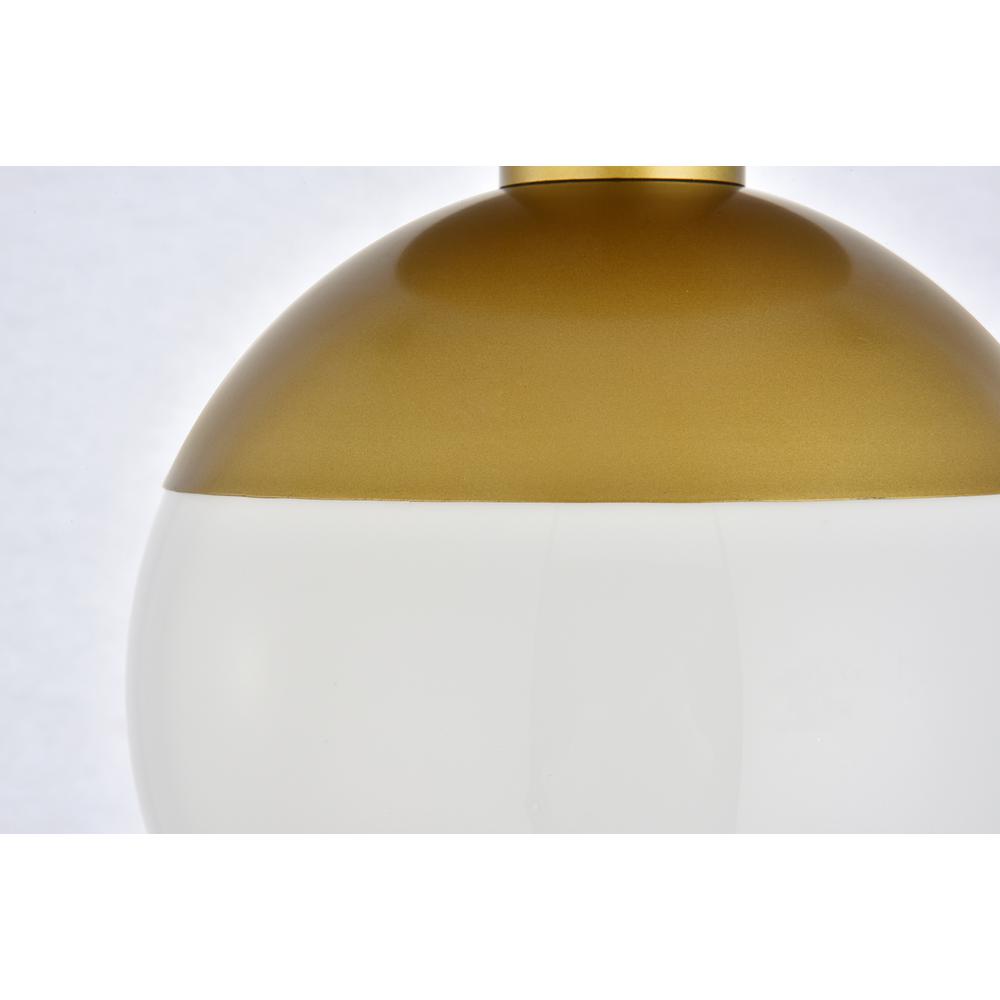 Eclipse 1 Light Brass Flush Mount With Frosted White Glass. Picture 3